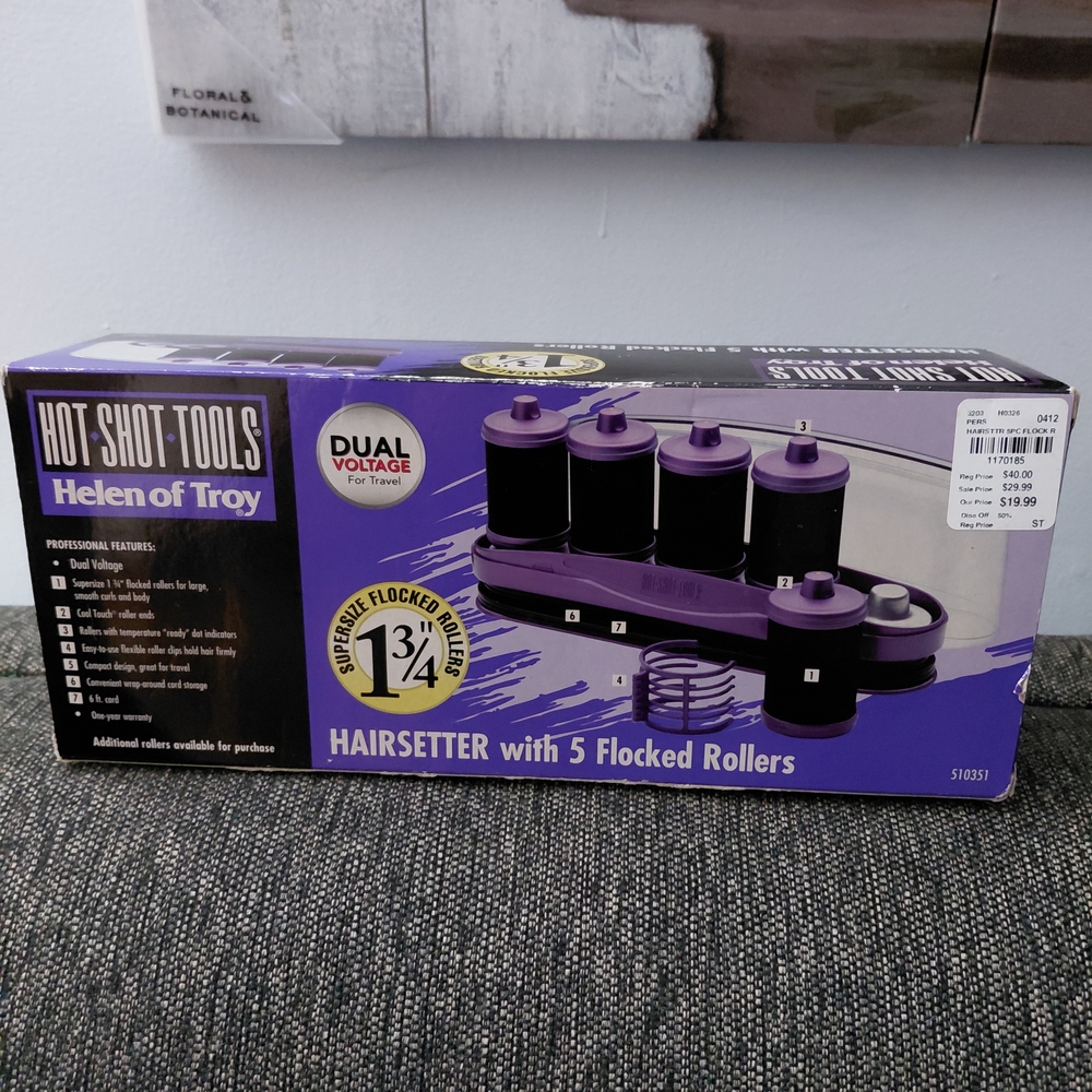 Helen of Troy Purple Hairsetter with 5 Flocked Rollers - Picture 2 of 5